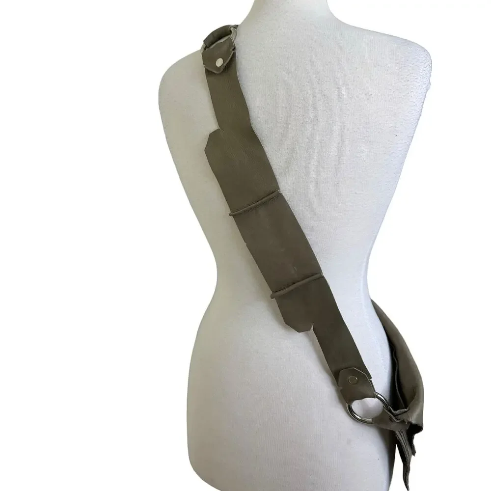 Boutique Mini Leather Crossbody Bag Brown Gray - Picture 7 of 11